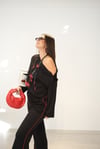 RED FLOW OMUZ DETAYLI SİYAH BLUZ