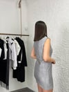 RHEA KEMER DETAYLI GRİ ELBİSE