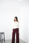RİNA FİTİLLİ KADİFE BORDO PANTOLON