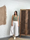 RİVA BEYAZ KETEN PANTOLON