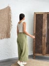RİVA SAGE GREEN KETEN PANTOLON