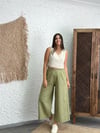 RİVA SAGE GREEN KETEN PANTOLON
