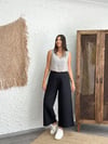 RİVA SİYAH KETEN PANTOLON
