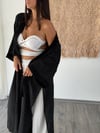 ROMEN SİYAH UZUN KAFTAN
