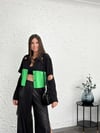ROOK YEŞİL DETAYLI TASARIM BLUZ