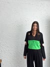 ROOK YEŞİL DETAYLI TASARIM BLUZ