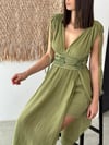 ŞAHMERAN SAGE GREEN ELBİSE