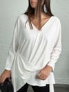 SALERNO BEYAZ ASİMETRİK BLUZ
