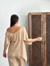 SAN POLO ASİMETRİK CAMEL BLUZ