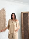 SAN POLO ASİMETRİK CAMEL BLUZ