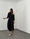 SAN POLO YIRTMAÇLI SİYAH PANTOLON