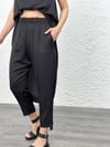 SATEEN SİYAH TASARIM PANTOLON