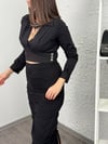 SHOW BÜZGÜ DETAYLI SİYAH ETEK