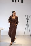 SİT DANTEL DETAYLI KAHVE BLAZER