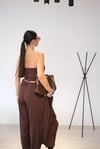 SİTY DANTEL DETAYLI KAHVE PANTOLON