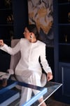 SNOW KİSS DÜĞME DETAYLU BEYAZ BLAZER
