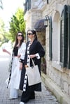 SORELLE ŞERİT DETAYLI BEYAZ KAFTAN