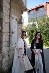 SORELLE ŞERİT DETAYLI BEYAZ KAFTAN