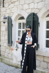 SORELLE ŞERİT DETAYLI SİYAH KAFTAN