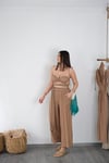SÜMER BİSKÜVİ ÖRGÜ DETAYLI PANTOLON