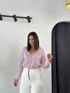 SUNG ÇİZGİLİ PEMBE GÖMLEK
