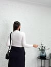 TAJE DAMLA AÇIKLI BEYAZ TRİKO