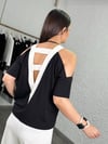 TEKLY SİYAH TASARIM BLUZ
