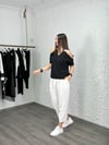 TEKLY SİYAH TASARIM BLUZ