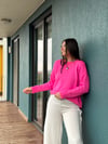 TENA NEON PEMBE YUMOŞ KAZAK