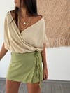THEMİS PÜSKÜL SAGE GREEN ŞORT ETEK