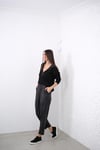 TONE TRİKO DETAYLI DERİ PANTOLON