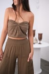 TORİ BEL LASTİKLİ KAHVE PANTOLON