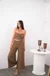 TORİ BEL LASTİKLİ KAHVE PANTOLON