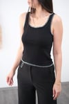 TOSA DİKİŞ DETAYLI SİYAH ATLET