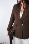 TROPE GOLD DÜĞMELİ KAHVE BLAZER