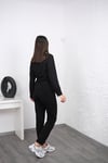 TWEED FERMUARLI SİYAH PANTOLON