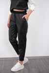 VANZO SİYAH DERİ JOGGER PANTOLON