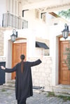 VELİN MOR/SİYAH KOLYELİ KAFTAN