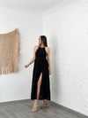 VERA OMUZ BAĞLAMALI SİYAH ELBİSE