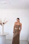 VİVİ BAĞLAMALI KAHVE CROPTOP