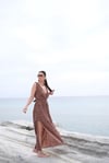 VİYANA DESENLİ MOCHA ELBİSE