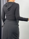 WİNNY KAPÜŞONLU SİYAH BLUZ