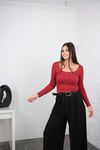 YALE DÜĞMELİ BORDO BLUZ