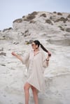 ZYRE ÇİZGİLİ BEJ ELBİSE