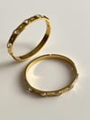 Çelik Baget Taşlı Kelepçe Bileklik (6.5 Cm)