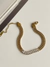Çelik Beyaz Baget Taşlı Bileklik (24 Cm)