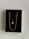 Çelik Gold Baget Taşlı Minimal Kolye (45 Cm)