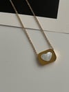 Çelik Gold Beyaz Sedef Kalpli Kare Minimal Kolye (47 Cm)