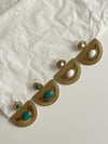 Çelik Gold Beyaz Taşlı Küpe (4 Cm)