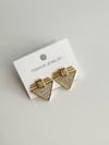 Çelik Gold Beyaz Taşlı Serenay Küpe (2 Cm)